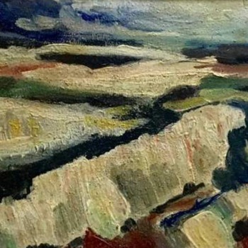 Giuseppe Signorile, “Paesaggio”, 1970 (olio su tavola, 35x26)-I