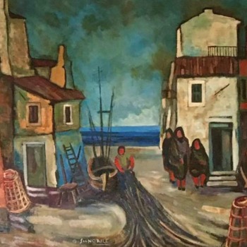 Giuseppe Signorile, “Marina del Gargano” (olio su tela, 120x80, 1970ca.)-I