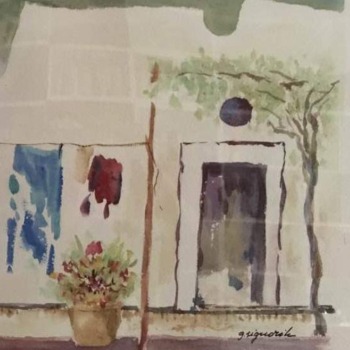 Giuseppe Signorile, Casa nella campagna pugliese (acquerello, 1991)
