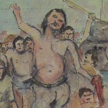 Giuseppe Signorile, La rivolta degli Albanesi, fotolito ritoccata a mano, cm 29 x 41 - 1991