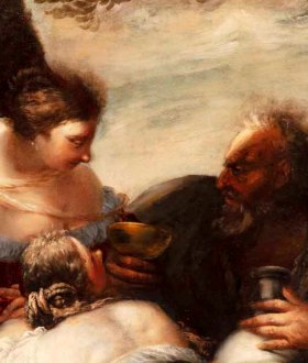 Sebastiano Mazzoni, Loth e le figlie, olio su tela (accademia)
